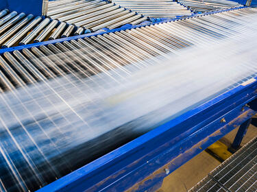 Conveyor Belt in Warehouse